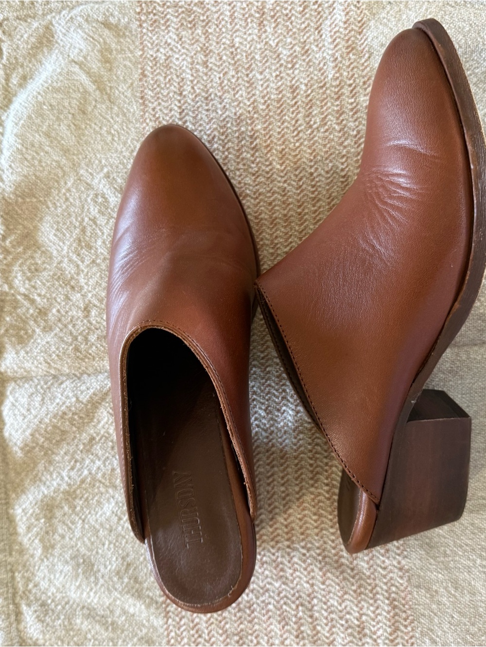 Thursday Boot Company Chestnut Brown Leather Mule Clogs
